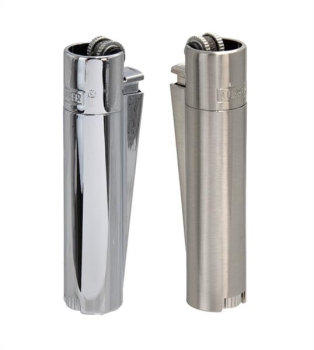 Clipper Feuerzeuge groß 12er Display METALL SILVER
